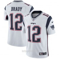 Mens New England Patriots #12 Tom Brady Authentic White Vapor Road Jersey Bestplayer